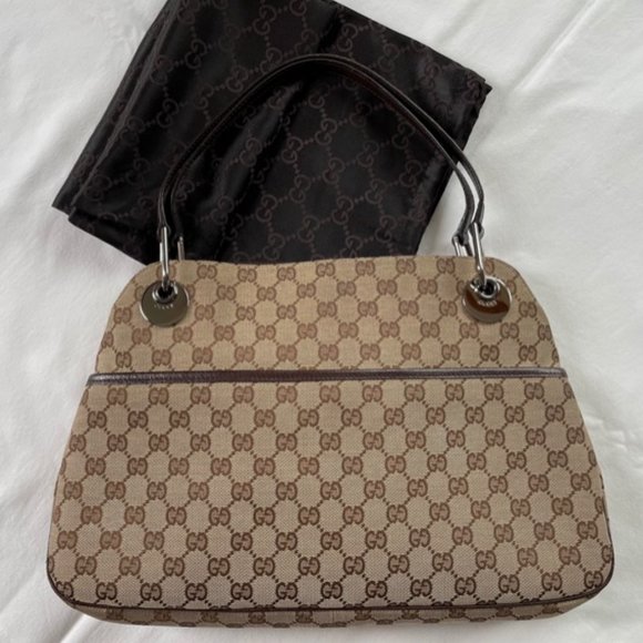 Gucci GG Monogram Canvas Shoulder Bag- Brown - Picture 2 of 10